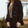 1Z4A5681 Blazer Croisé & Pantalon Large – Marron Chocolat Noir – Nouvelle Collection Noblesse