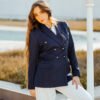 1Z4A6135 Blazer Croisé-Bleu Marine & Pantalon Large – Blanc : Collection Noblesse