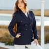1Z4A6138 Blazer Croisé-Bleu Marine & Pantalon Large – Blanc : Collection Noblesse