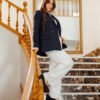 1Z4A6262 Blazer Croisé-Bleu Marine & Pantalon Large – Blanc : Collection Noblesse