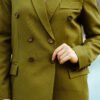 Blazer Croisé & Pantalon Large – Vert Olive– Collection Noblesse