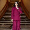 1Z4A6781 Blazer Croisé & Pantalon Large - Rouge Burgundy - Nouvelle Collection Noblesse