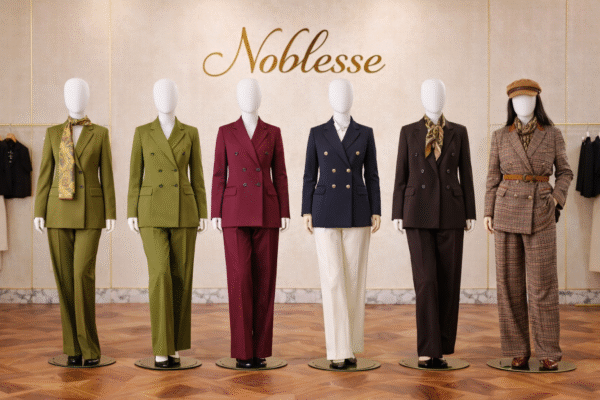 ChatGPT Image 18 déc. 2025, 18_01_57 Blazer Croisé & Pantalon Large – Marron Chocolat Noir – Nouvelle Collection Noblesse