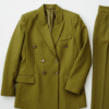 Blazer Croisé & Pantalon Large – Vert Olive– Collection Noblesse