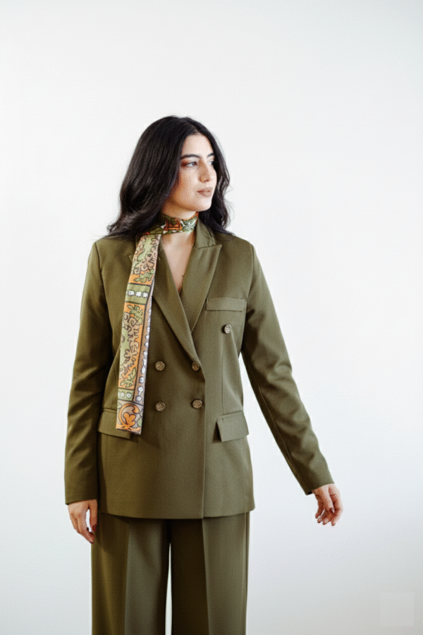 Gemini_Generated_Image_vwip60vwip60vwip (1) Blazer Croisé & Pantalon Large – vert kaki - Collection Noblesse