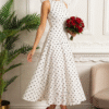 Robe midi à pois – Élégance intemporelle