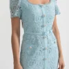 IMG-1282 Robe Midi en Dentelle Guipure Bleu Ciel – à motifs floraux